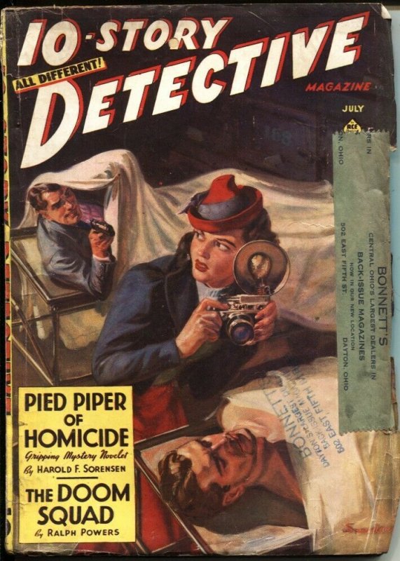 10-STORY DETECTIVE--JULY 1940-SPICY NORMAN SAUNDERS COVER-CRIME & MYSTERY PULP