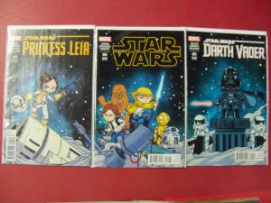 SCOTTIE YOUNG VARIANT SET OF 3 STAR WARS #1 PRINCESS LEIA #1 DARTH VADER #1  NM