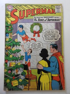 Superman #166 (1964) GD/VG Condition cover detached bottom staple