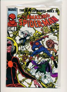 MARVEL set of 9- OFFICIAL INDEX TO THE AMAZING SPIDER-MEN #1-#9 1985 VF (PF742) 