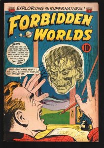 Forbidden Worlds #25 1954-ACG-Dismembered head terror cover -Ken Bald-story-K...