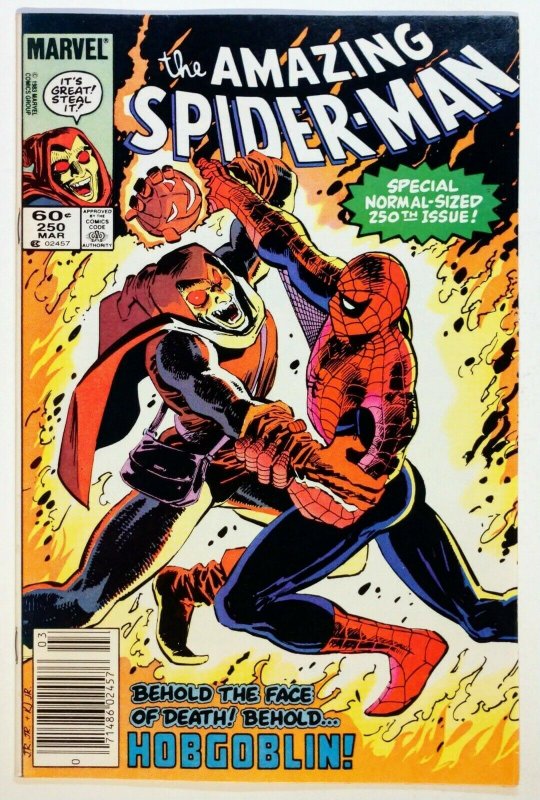 Amazing Spider-Man #250 NEWSSTAND, Cover art by John Romita Jr. 