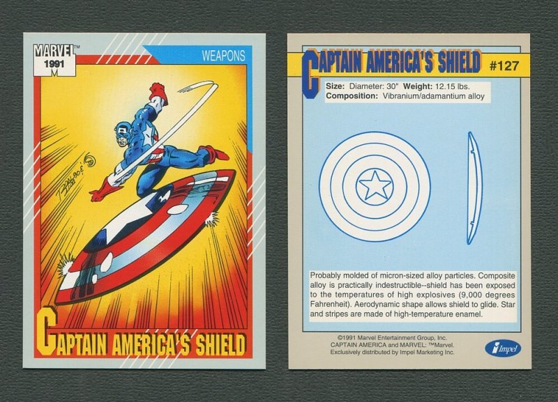 1991 Marvel Comics II  Card  #127 ( Captain America's Shield )  MINT