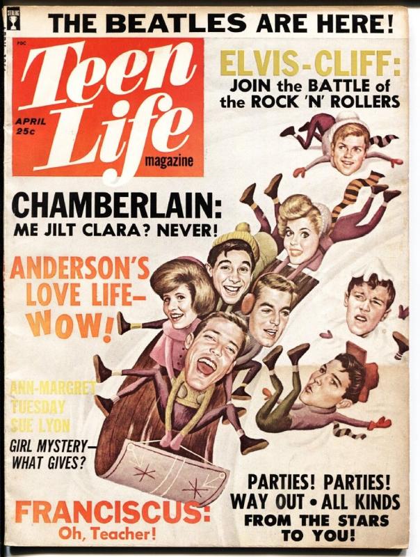 Teen Life 4/1964-Publication House-Beatles-Elvis pin-up-Cliff Richard