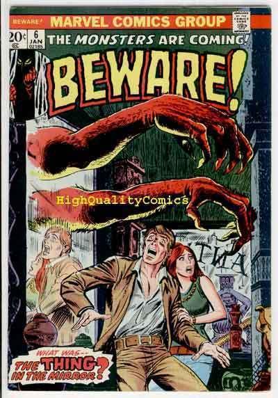 BEWARE #6, VF+, Horror, Tuska, Liittle People, Hex,1973, Bronze age