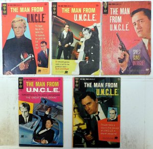 Man From U.N.C.L.E. Lot 5 #1, 7, 11, 14, 22 1967 Gold Key Comics