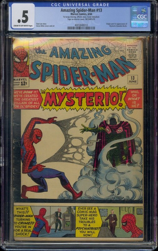 AMAZING SPIDER-MAN #13 CGC .5 1ST MYSTERIO 