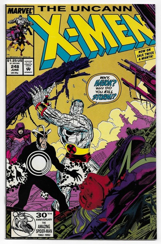 Uncanny X-Men #248 | 1st Jim Lee X-Men | 2nd Printing (Marvel,1992 ) FN/VF