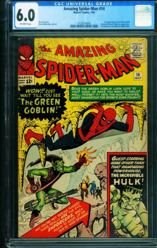 AMAZING SPIDER-MAN #14 CGC 6.0 comic book-First GREEN GOBLIN 0158314004