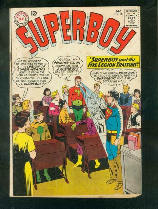 SUPERBOY #117 1964-ELUSIVE LEGION ISSUE-DC SILVER AGE-  G/VG