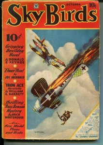 Sky Birds 10/1934-Devildog-Keyhoe-Iron Ace-Barrett-Buzz Benson-Whitehouse-VG