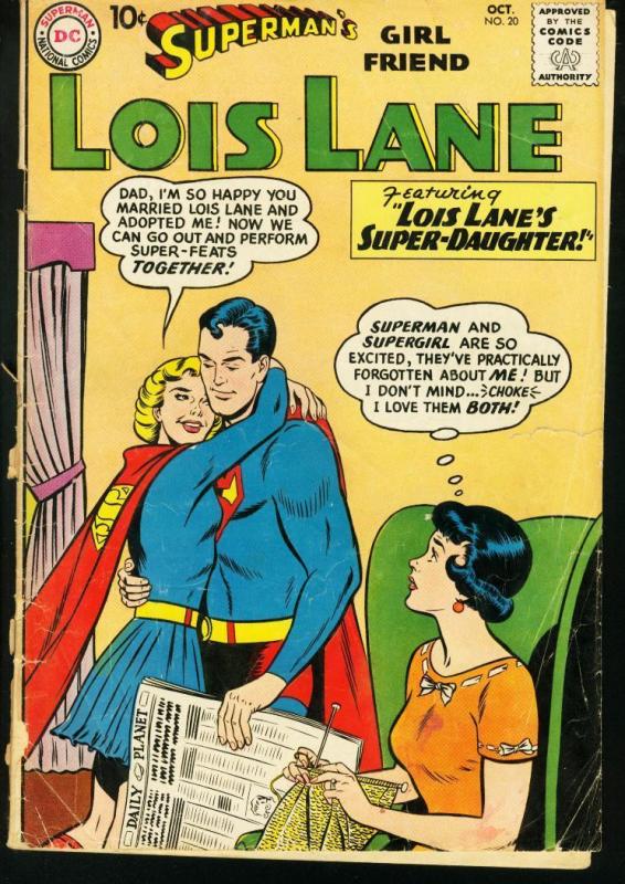 SUPERMAN'S GIRLFRIEND LOIS LANE #20 SUPERGIRL ISSUE '60 G-