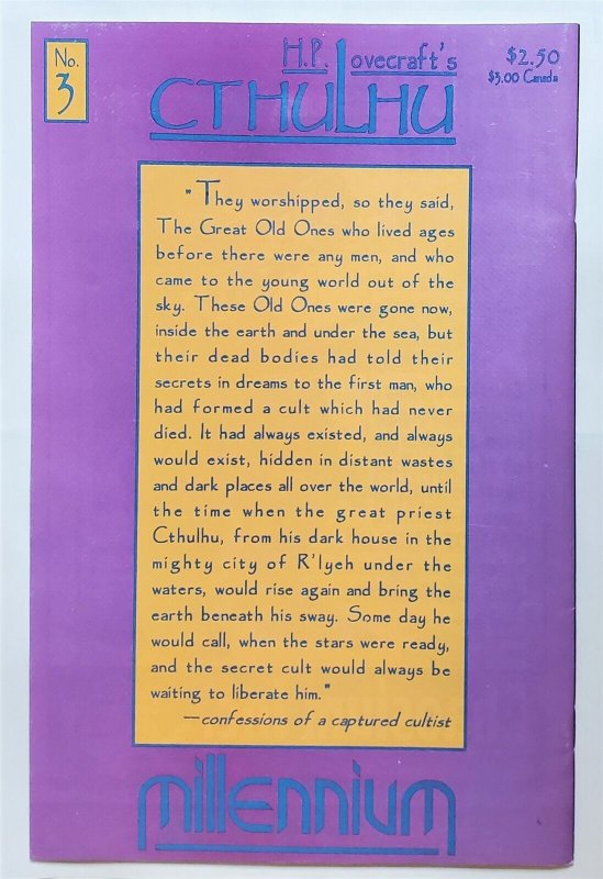 Cthulhu: The Whisperer In Darkness #3 (May 1992, Millennium) 6.5 FN+  