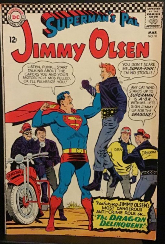 Jimmy Olsen, Superman's Pal  #91 (Mar-66) FN- Mid-Grade Jimmy Olsen