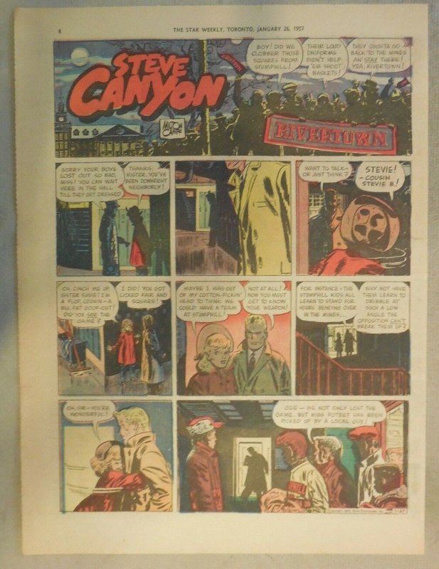 (52) Steve Canyon Sundays by Milton Caniff  from 1957 Complete Year ! Tabloid