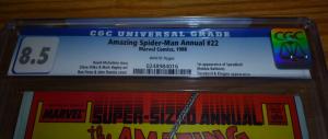 Amazing Spider-Man Annual #22 CGC 8.5 marvel new warriors key - 1ST SPEEDBALL