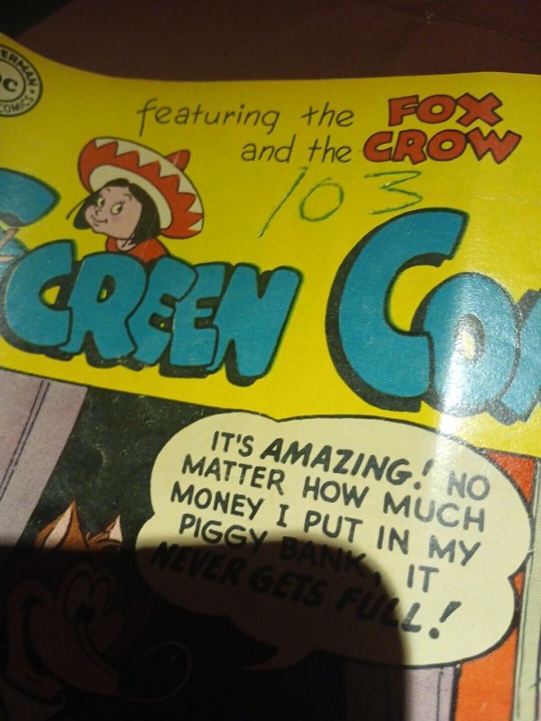 Real Screen #73 1954-DC Comic-Piggy bank cv-Fox Crow-Flippity & Flop Golden Age