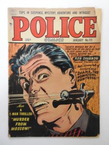 Police Comics #111 (1952) GD- Comics! 4 in tear back cover