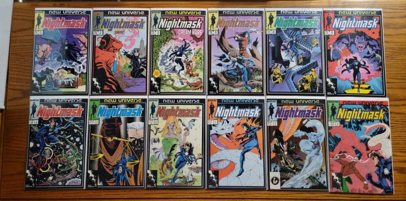 New Universe Nightmask 1-12 Complete Set Run! ~ NEAR MINT NM ~ 1986 Marvel