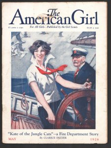 American Girl 5/1926-Girl at sea cover by Sidney A Riesenberg-Pulp fiction K...