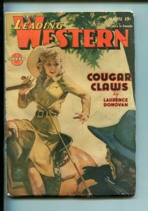 LEADING WESTERN-APR 1945-PULP-DONOVAN-SOUTHERN STATES PEDIGREE-vf