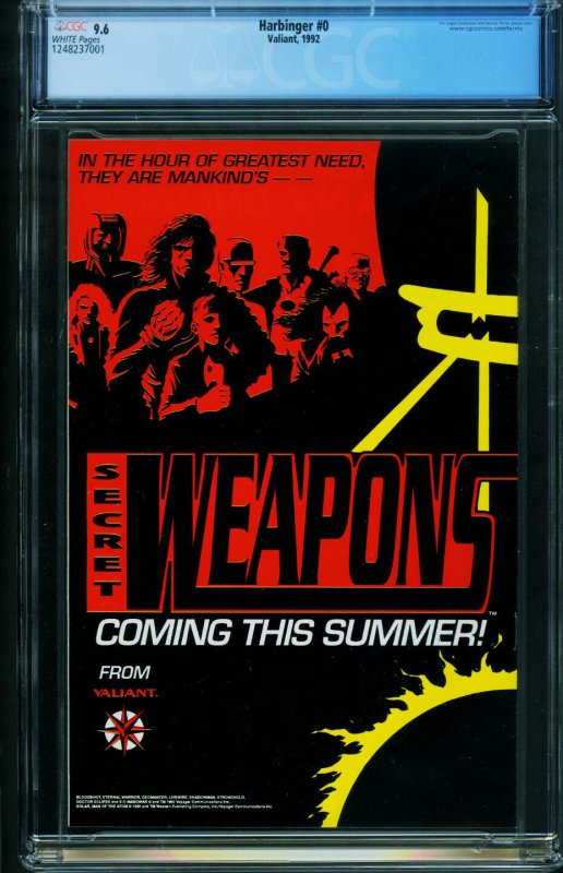 Harbinger #0  1992 - Valiant -CGC 9.6 - Comic Book-1248237001