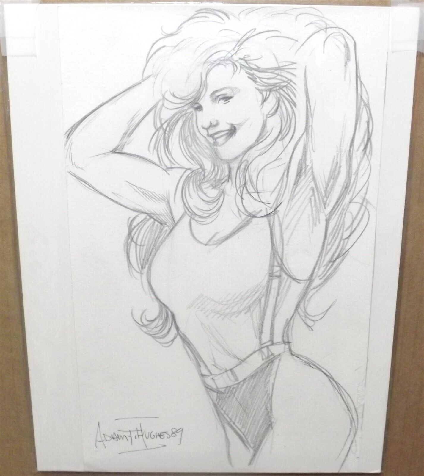 ADAM HUGHES Original Comic Book Sketch Art Drawing SheHulk Signed and