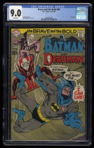 Brave And The Bold #86 CGC VF/NM 9.0 White Pages Batman Deadman Neal Adams!