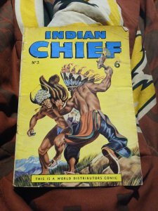 Indian Chief 3 World Distributors Limited Comics Uk Edition 1953 Golden Age Book
