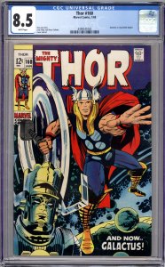 Thor #160 (1969) CGC 8.5 VF+ WHITE PAGES Galactus vs Ego begins