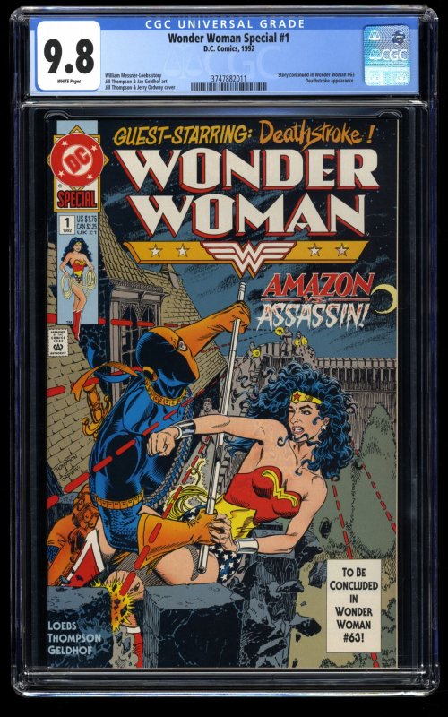 Wonder Woman Special #1 CGC NM/M 9.8 White Pages Deathstroke!