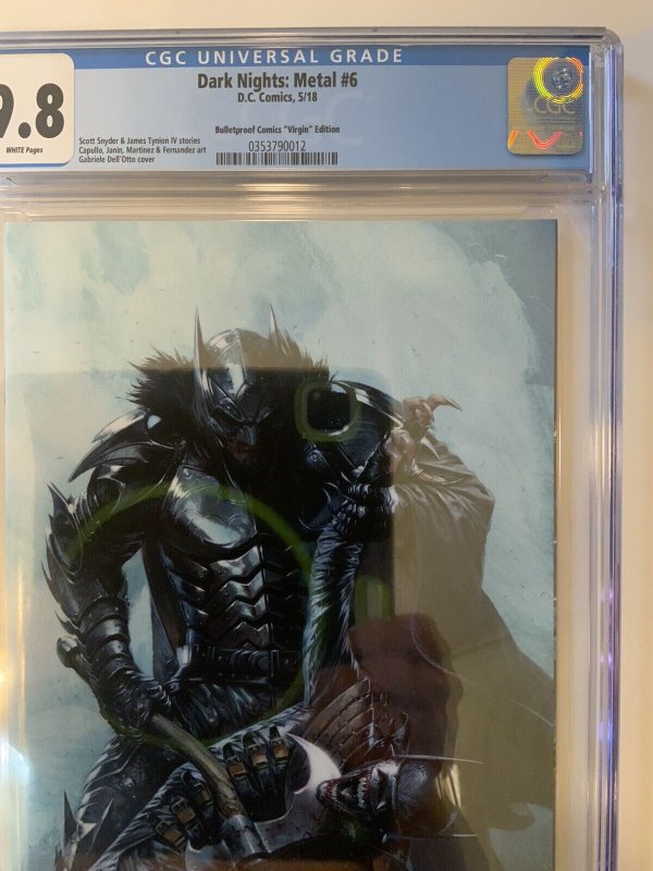 Dark Nights Metal #6 Dell’Otto Bulletproof Virgin Variant CGC 9.8 HTF 