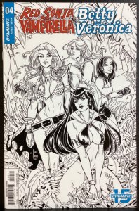 RED SONJA VAMPIRELLA BETTY VERONICA #4 20-COPY BRAGA B&W INCENTIVE - DYNAMITE