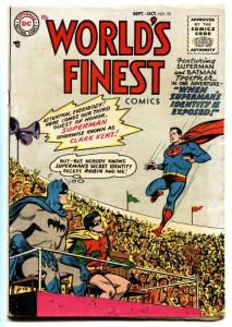 WORLDS FINEST #78 comic book 1955-DC-SUPERMAN-BATMAN-GREEN ARROW