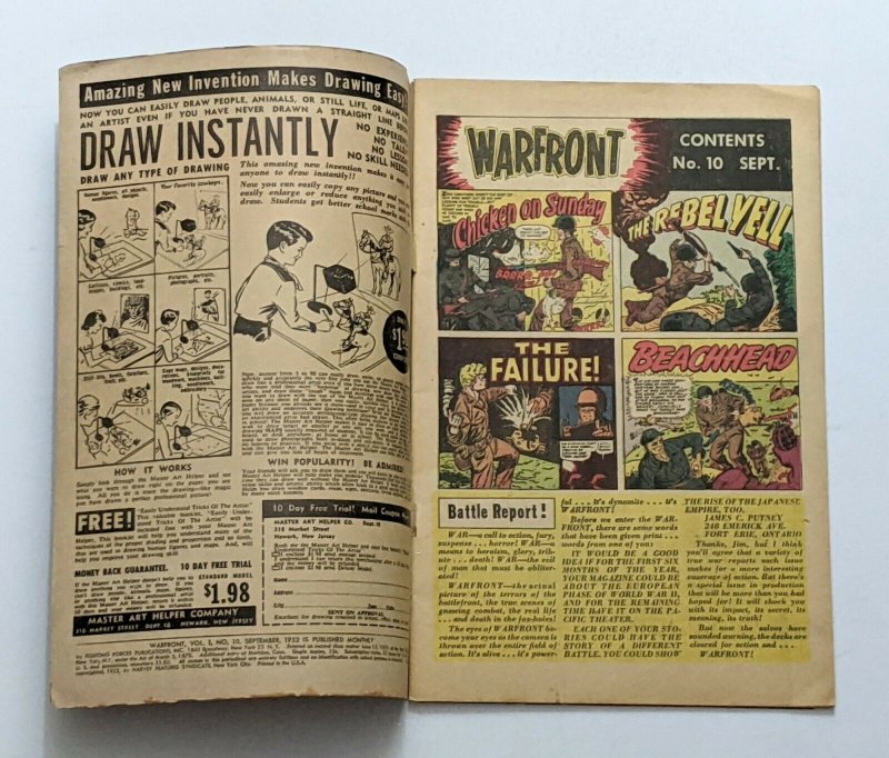 Warfront #10 (Sept 1952, Harvey) VG 4.0 Bob Powell art 