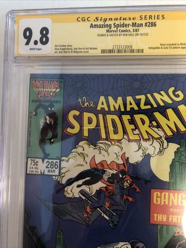Amazing Spider-Man (1987) #286 (CGC 9.8 SS WP) Signed & Sketch Bob Hall