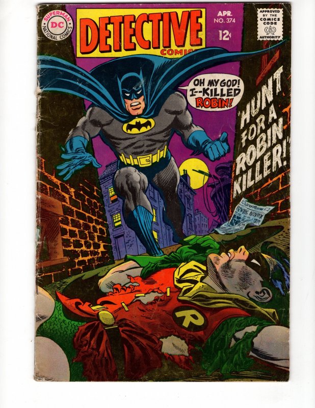 Detective Comics #374 HUNT FOR A ROBIN KILLER! Silver DC