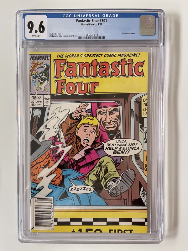 FANTASTIC FOUR 301 CGC 9.6 Newsstand - Wizard Appearance (1987)