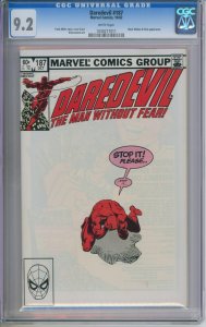 Marvel Comics Daredevil #187 CGC 9.2 Frank Miller