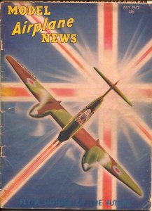 Model Airplane News 8/1939-Futuristic Fighter plane cover-Kotula-G