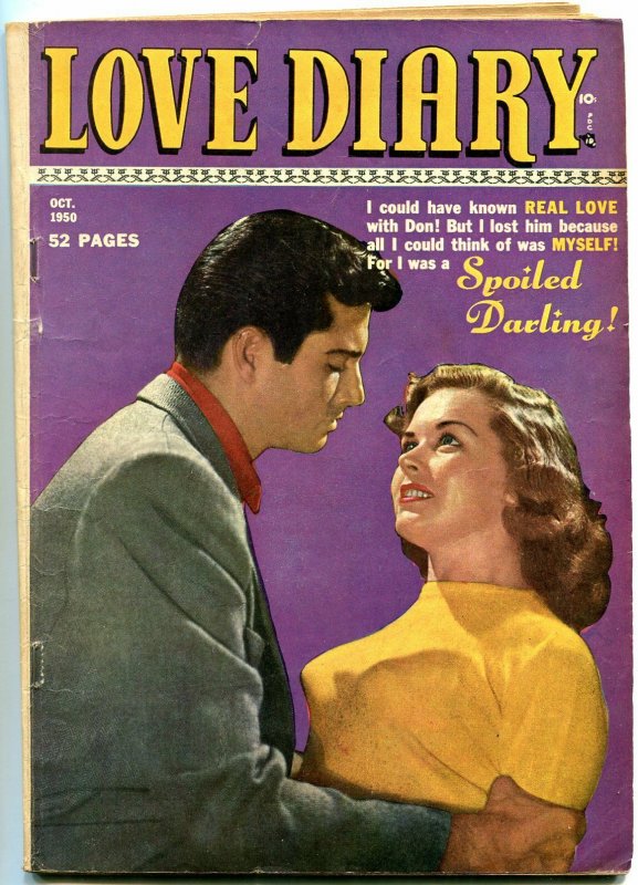 Love Diary #9 1950- Golden Age Romance- Headlight Photo cover-Too Young for love