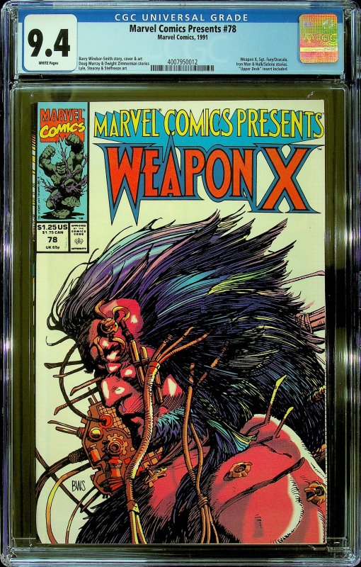 Marvel Comics Presents #78 (1991) - CGC 9.4 - Cert#4007950012