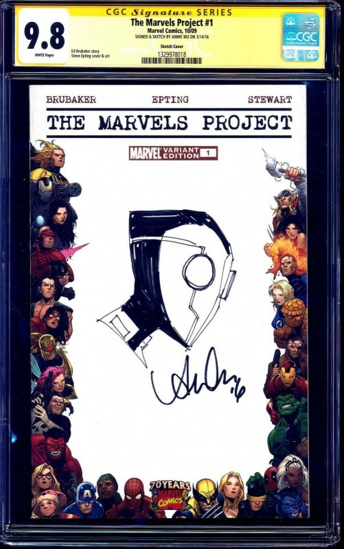 Marvels Project #1 BLANK CGC SS 9.8 signed Deadpool 2099 SKETCH by Annie Wu