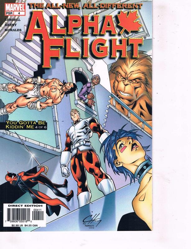 Lot Of 4 Alpha Flight Marvel Comic Books # 1 2 3 4 X-Men Wolverine Gambit TW24