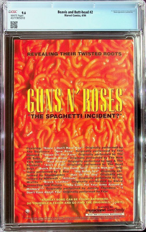 Beavis & Butt-Head #2 (1994) - CGC 9.6 - Cert#4371905010