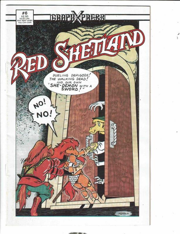 Red Shetland # 6 FN/VF Graphxpress Comic Book 1990 Red Sonja Parody Animal J289