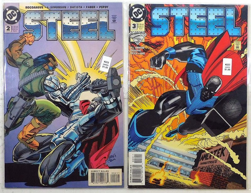 Steel Lot of 2 #2, 3 (1994) DC Comics 1st Print Comic Books