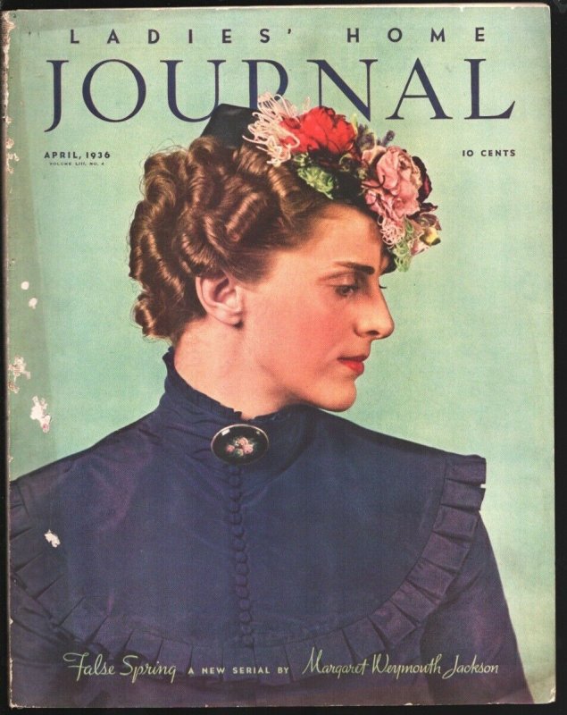 Ladies' Home Journal 4/1936-Photo cover-Fashions-decor-pulp fiction-historic ...