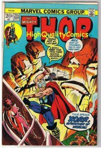 THOR #215, FN, God of Thunder, John Buscema, 1966, more Thor in store