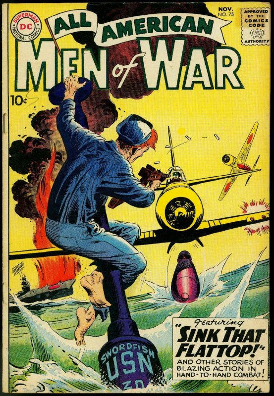 ALL-AMERICAN MEN OF WAR #75 1959-DC COMICS-RUSS HEATH  FN